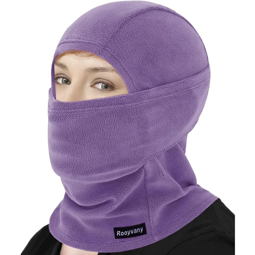 Women's Light Purple Balaclava Mask Warm Windproof Lightweight Winter Face Mask